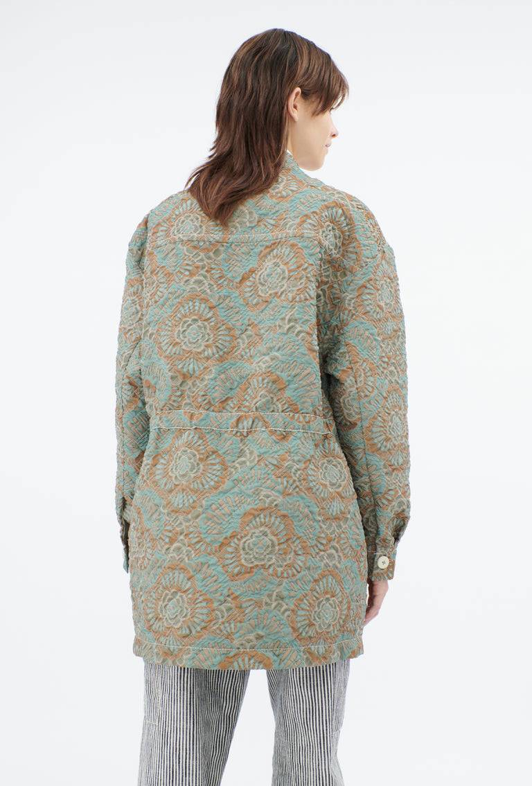 Odeeh Flower Camouflage Matelassé Jacke, Sea Green Tägliche Deals