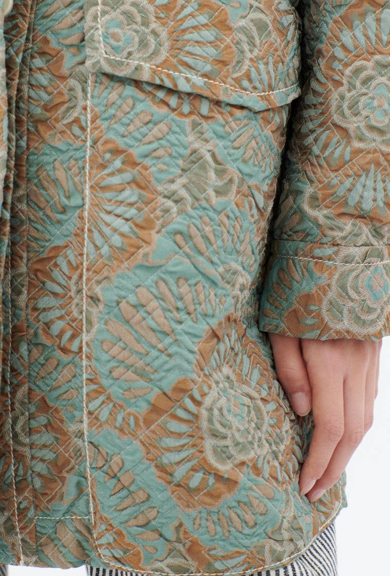 Odeeh Flower Camouflage Matelassé Jacke, Sea Green Tägliche Deals