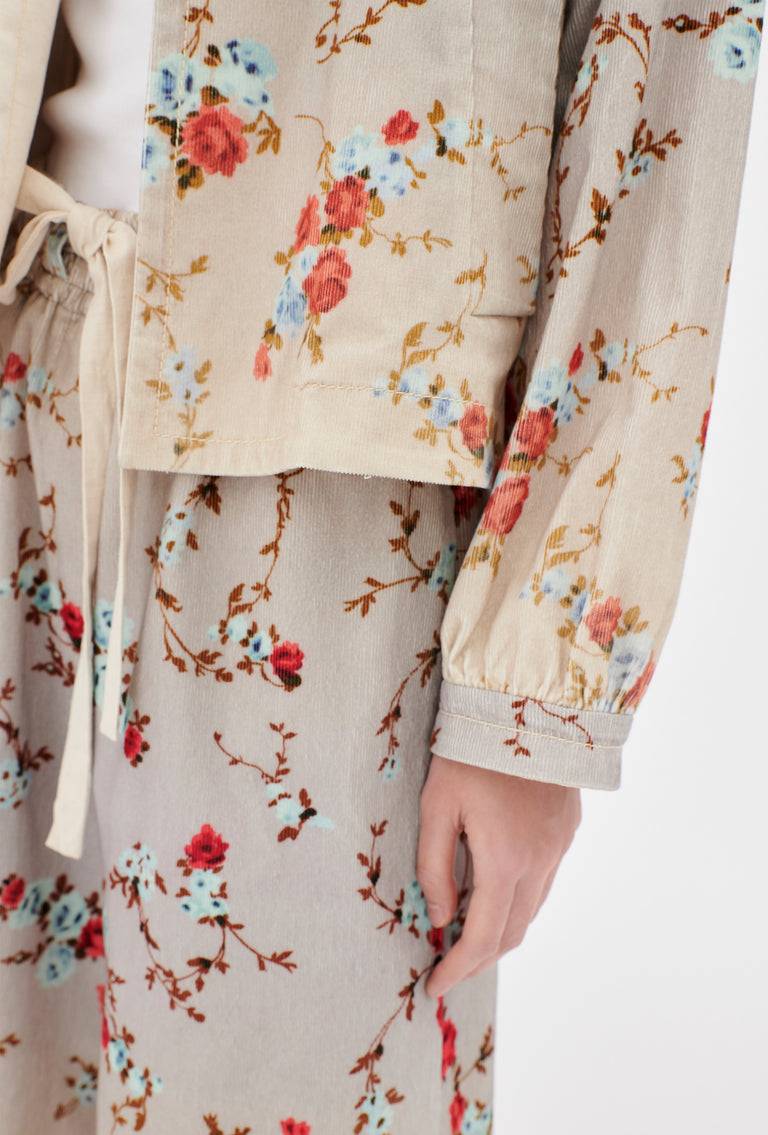 Odeeh "Mini Bouquets / Stamped Corduroy Degradé Jacke, Acqua Letzte 3 Tage