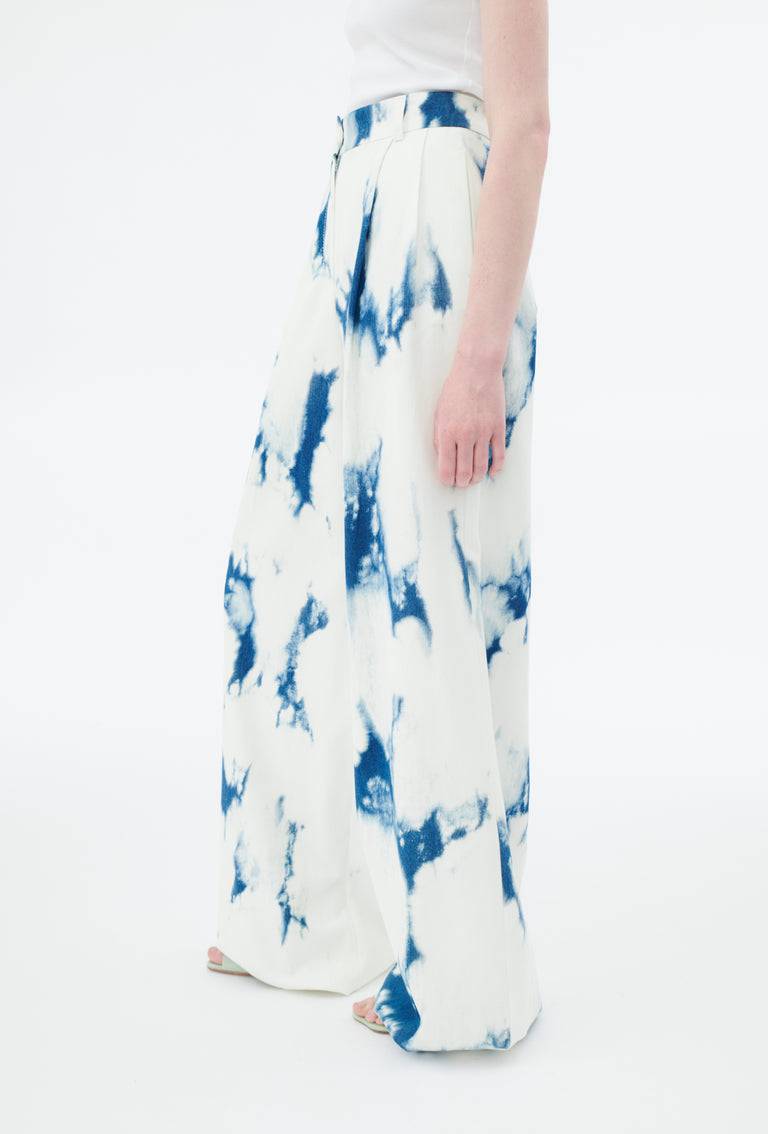 Odeeh Tie Dye Denim "Made in Italy" Hose, Blue White Neueste Stile
