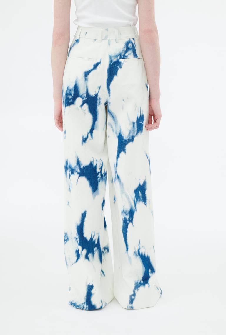 Odeeh Tie Dye Denim "Made in Italy" Hose, Blue White Neueste Stile