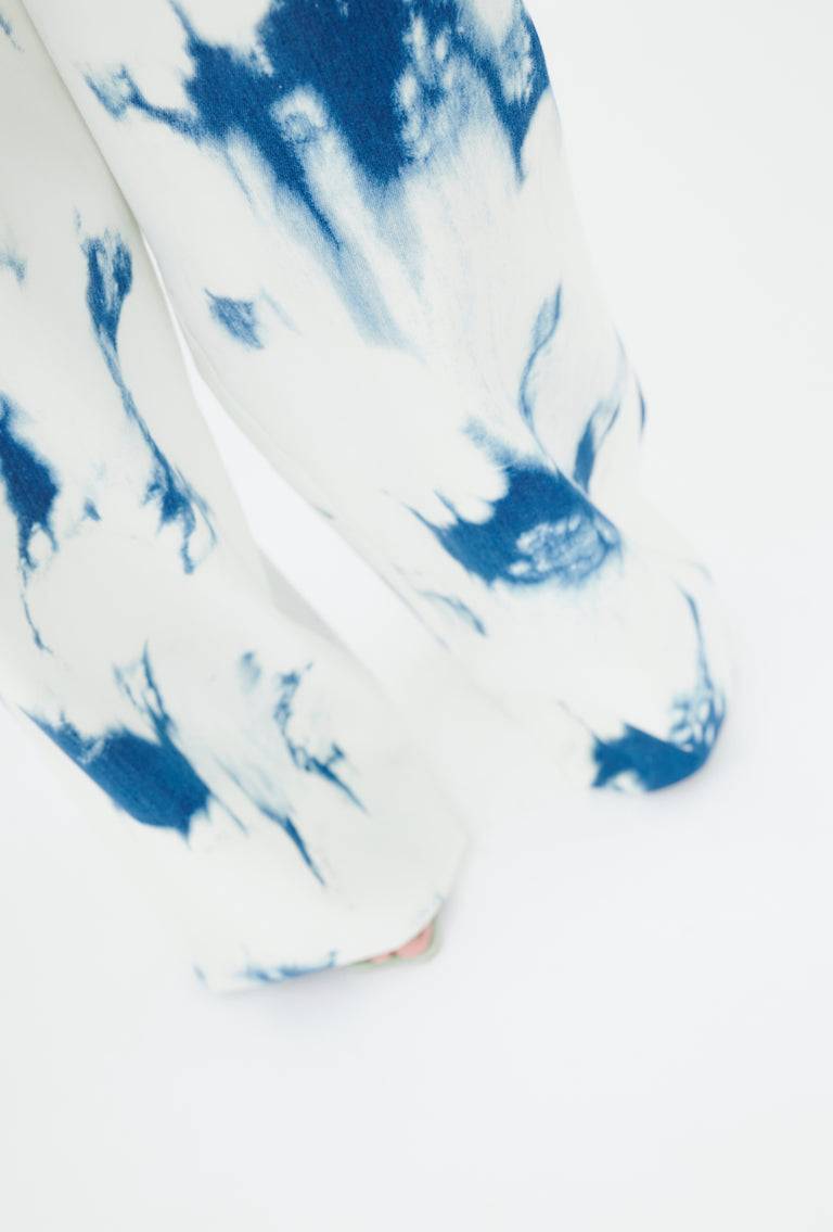 Odeeh Tie Dye Denim "Made in Italy" Hose, Blue White Neueste Stile
