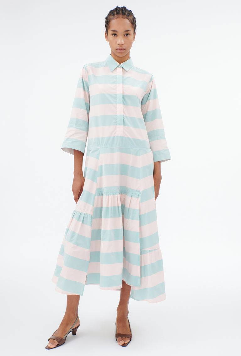 Odeeh Taffeta Block Stripe Kleid, Sorbet Letzter Tag