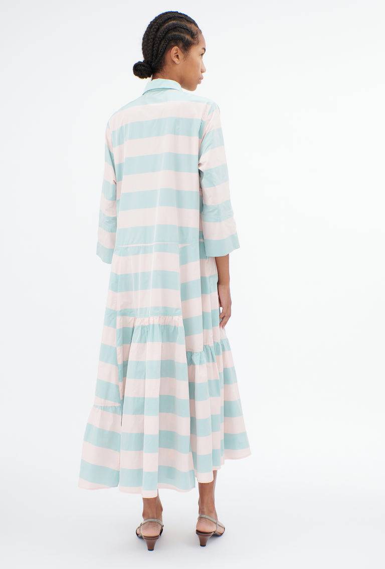 Odeeh Taffeta Block Stripe Kleid, Sorbet Letzter Tag