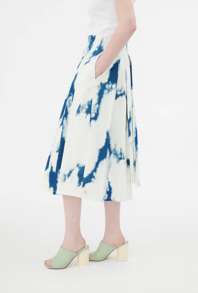 Odeeh Tie Dye Denim "Made in Italy" Rock, Blue White Bis zu 50% Rabatt