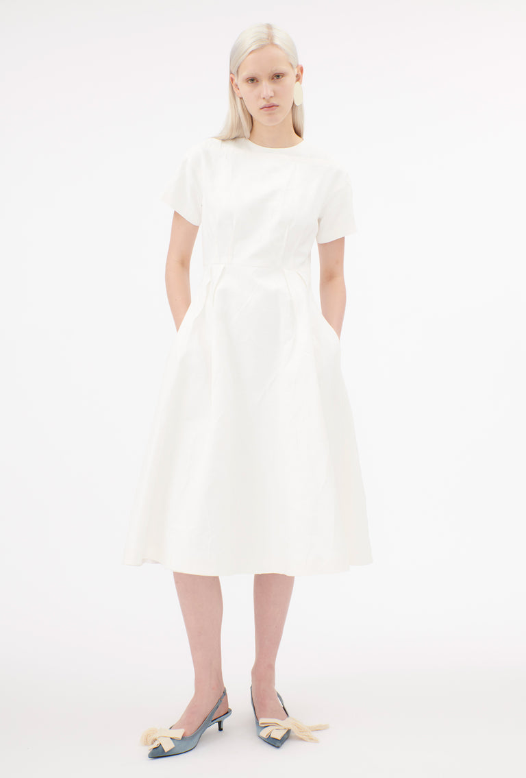 Odeeh Crinkled Duchesse Stonewashed Kleid, Milk Bis zu 65% Rabatt