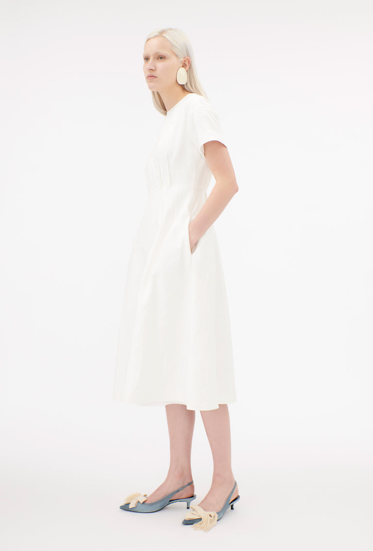 Odeeh Crinkled Duchesse Stonewashed Kleid, Milk Bis zu 65% Rabatt