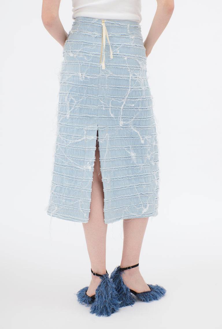 Odeeh Stone Washed Denim Rock, Blue Eyes Sonderangebot der Fabrik