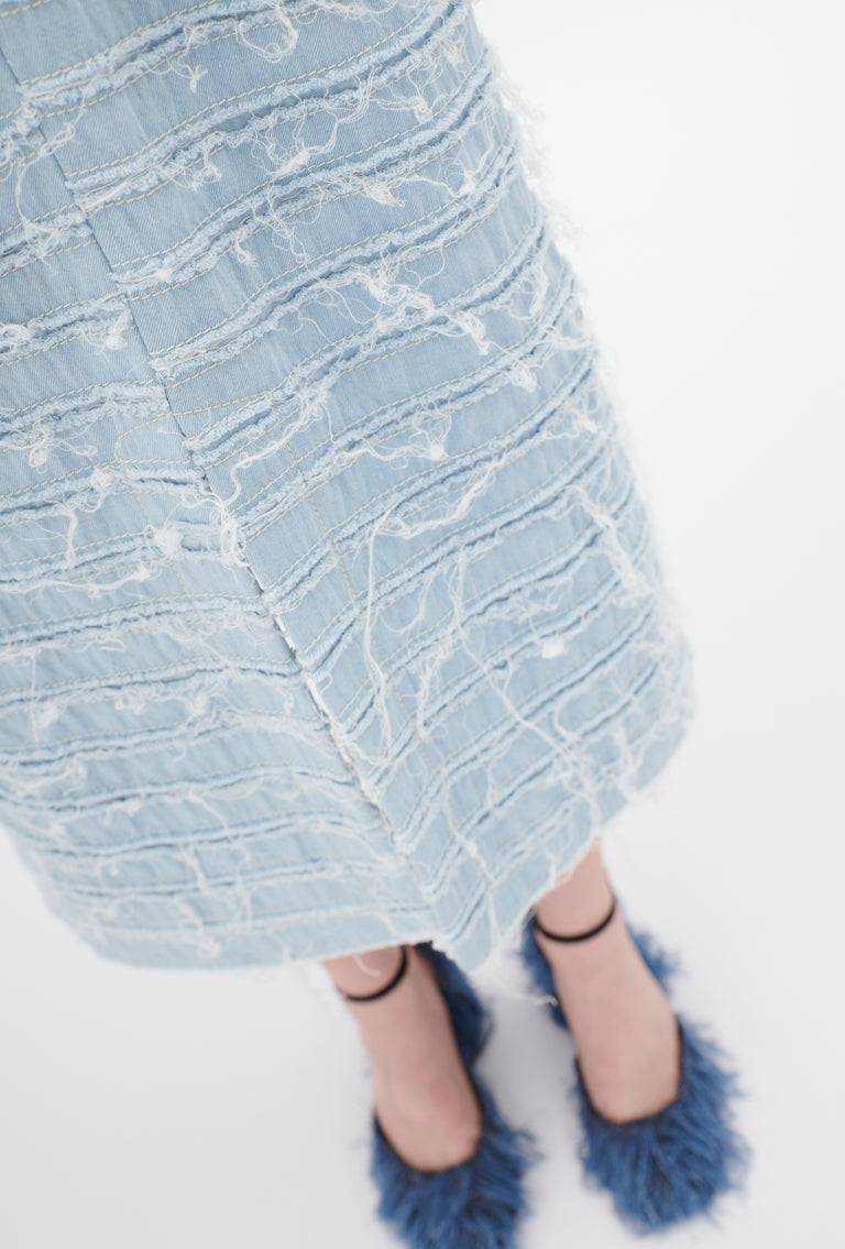 Odeeh Stone Washed Denim Rock, Blue Eyes Sonderangebot der Fabrik