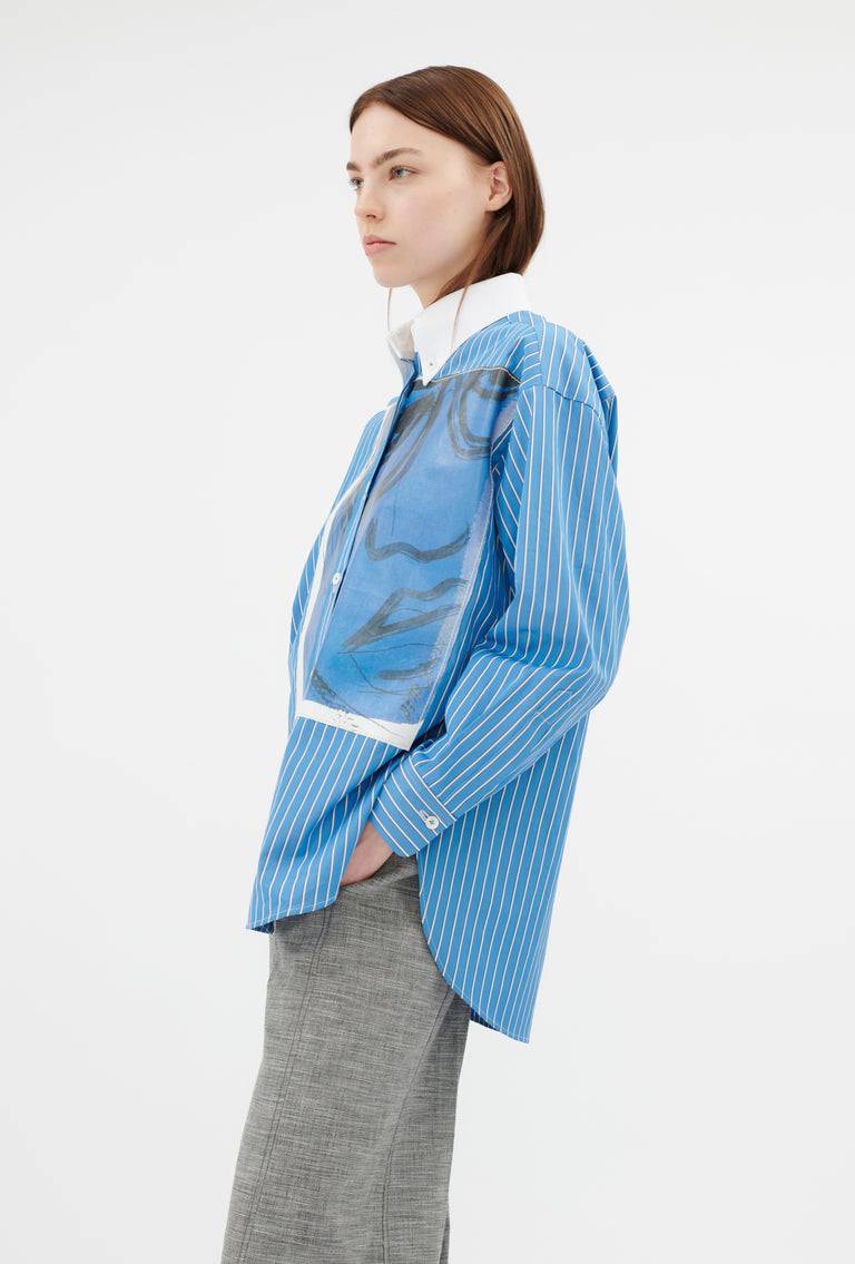 Odeeh Men's Stripe Bluse, Capri Blue Bis zu 55% Rabatt