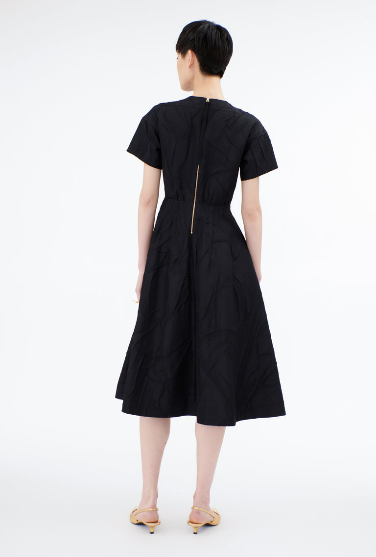 Odeeh Crinkled Duchesse Kleid, Jet Black Fabrikladen