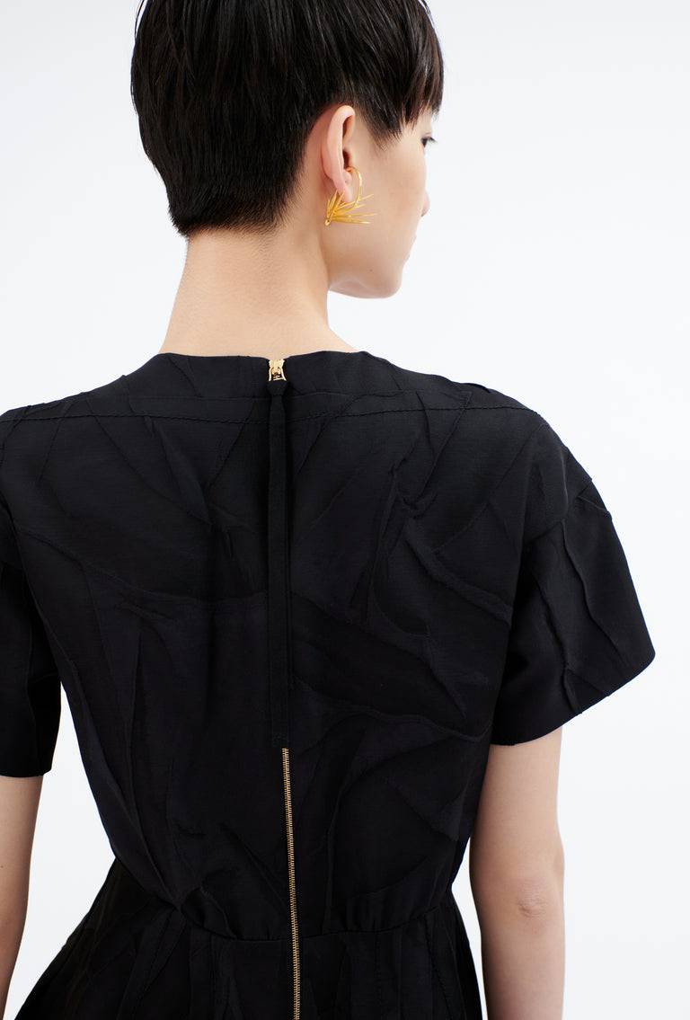 Odeeh Crinkled Duchesse Kleid, Jet Black Fabrikladen