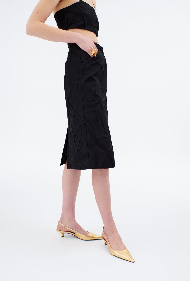 Odeeh Crinkled Duchesse Rock, Jet Black Outlet
