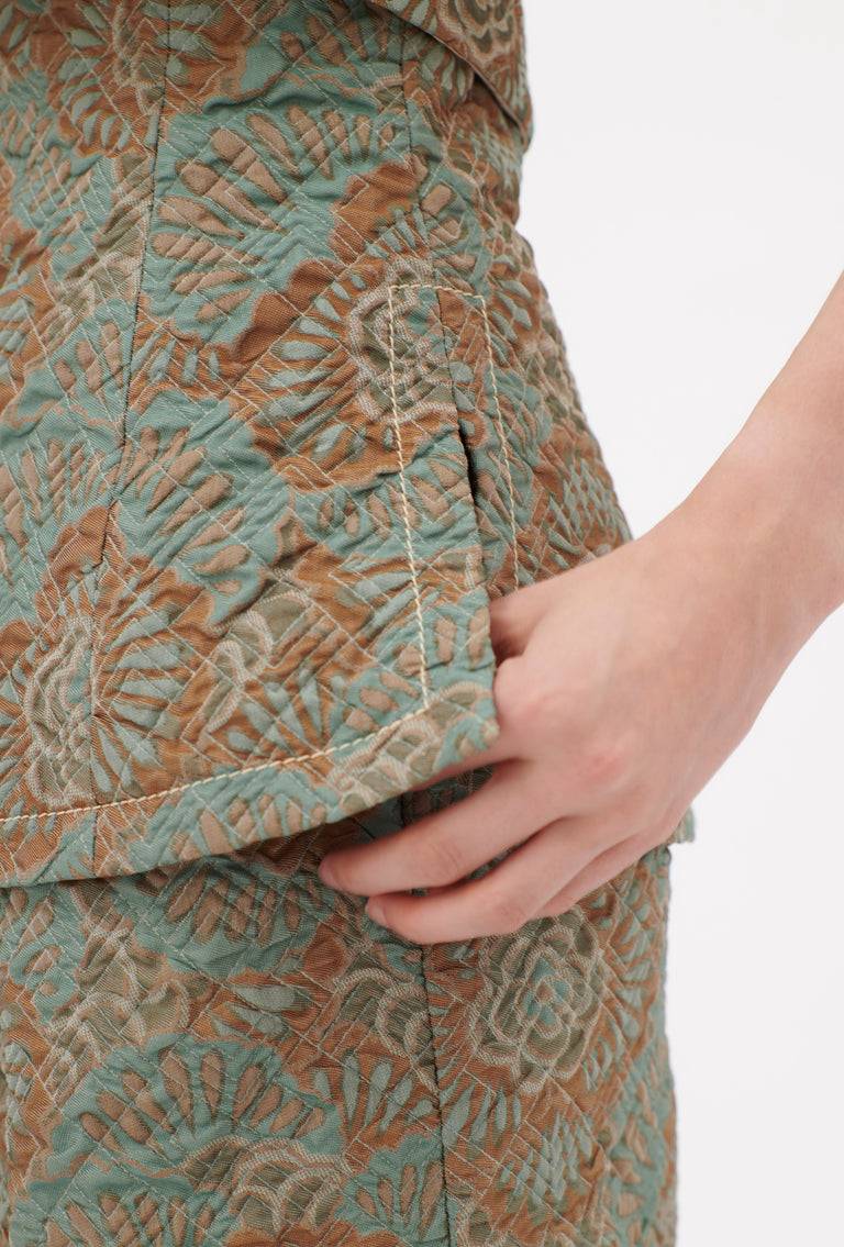 Odeeh Flower Camouflage Matelassé Top, Sea Green Günstiger Verkauf