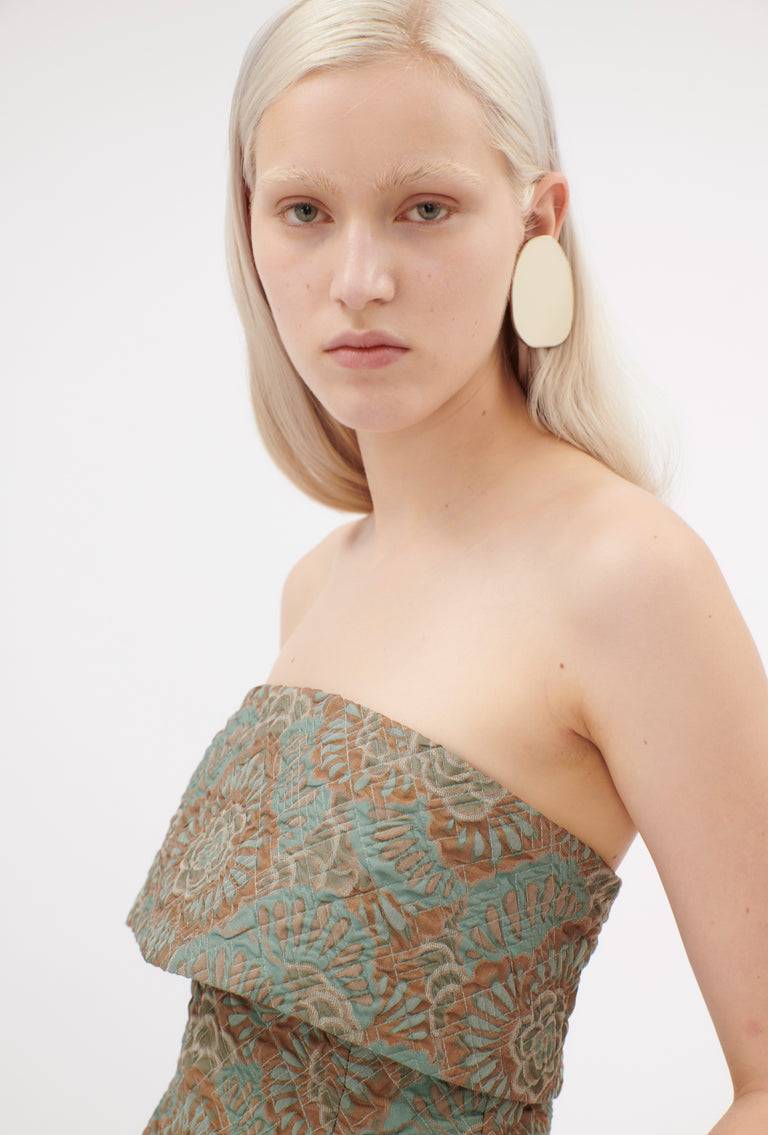 Odeeh Flower Camouflage Matelassé Top, Sea Green Günstiger Verkauf