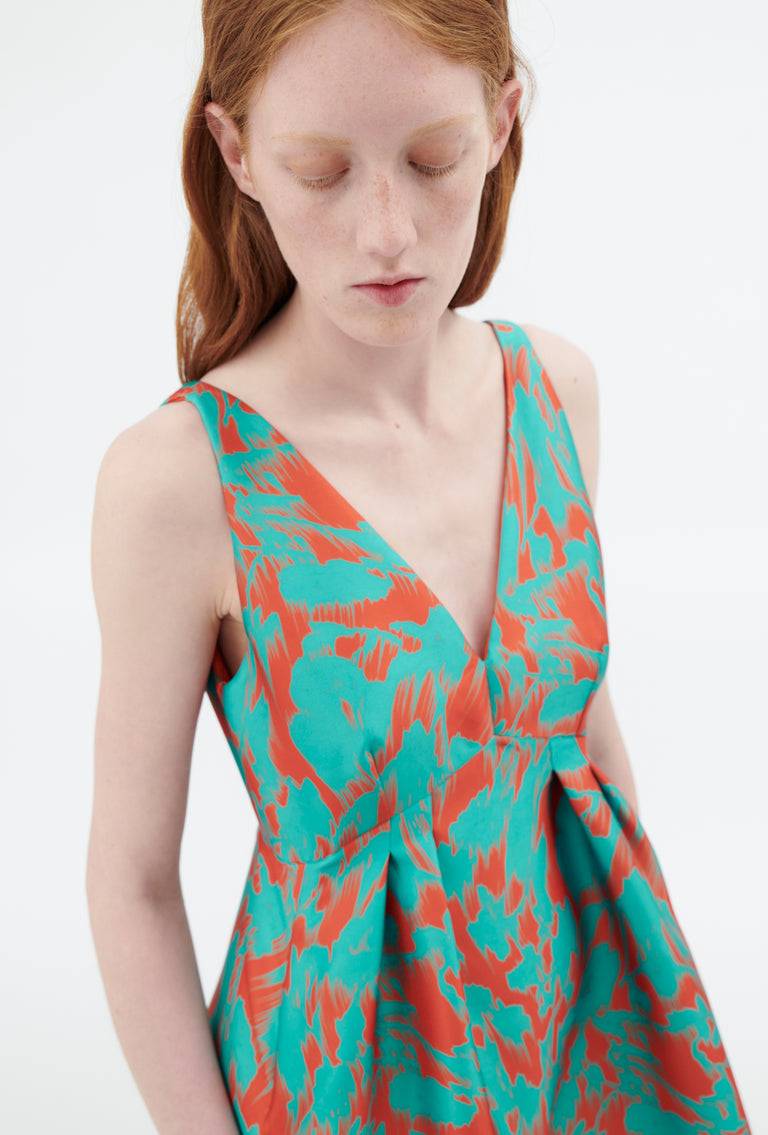 Odeeh Blurred Bouquets Duchesse Kleid, Opal Green Meist gekauft