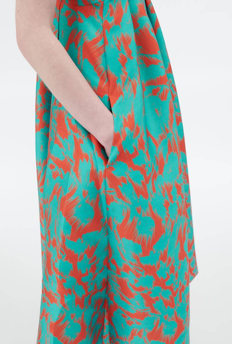 Odeeh Blurred Bouquets Duchesse Kleid, Opal Green Meist gekauft