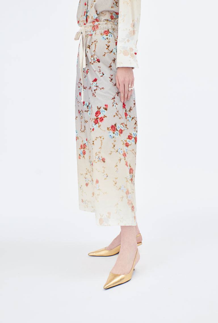 Odeeh Mini Bouquets Stamped Corduroy Degradé Hose, Aqua Limitierter Zeitrabatt