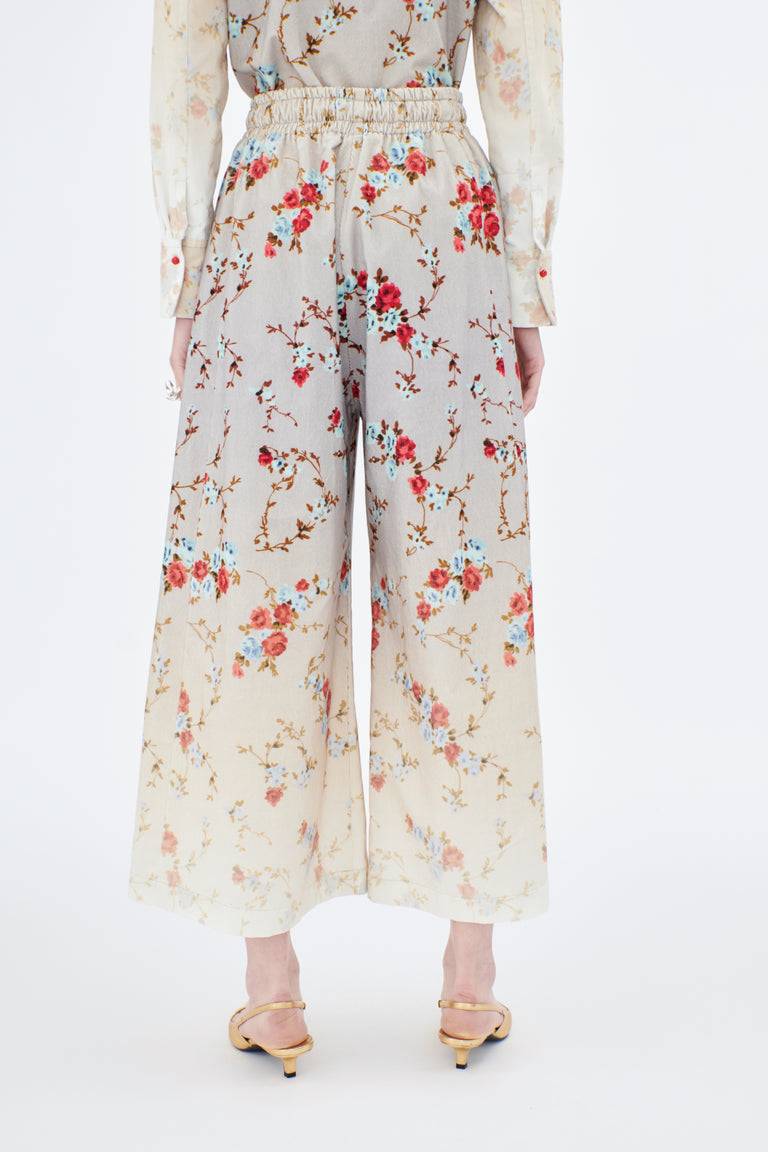 Odeeh Mini Bouquets Stamped Corduroy Degradé Hose, Aqua Limitierter Zeitrabatt