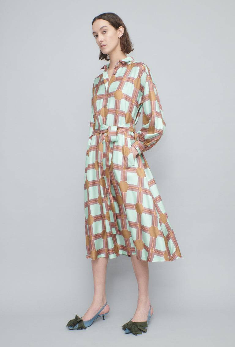 Odeeh Painted Tiles Kleid, Mint Fabrikpreis