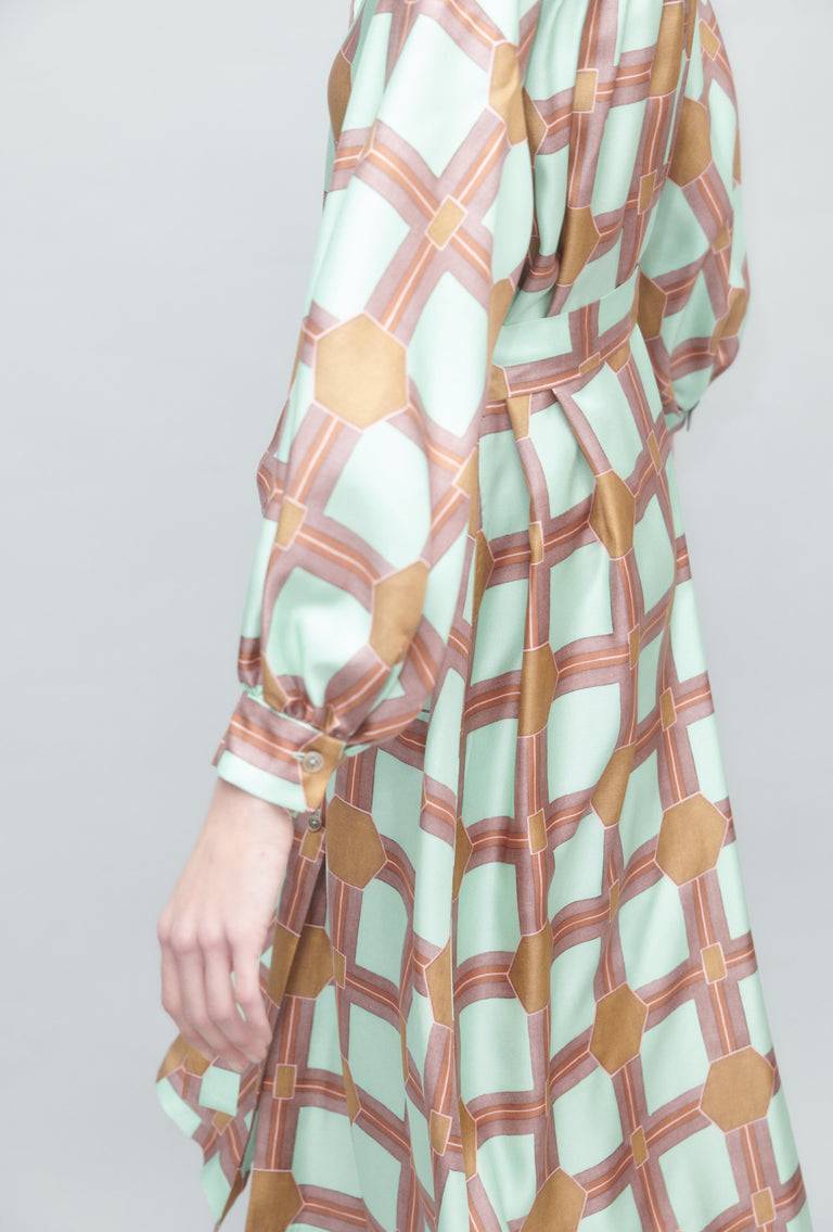 Odeeh Painted Tiles Kleid, Mint Fabrikpreis