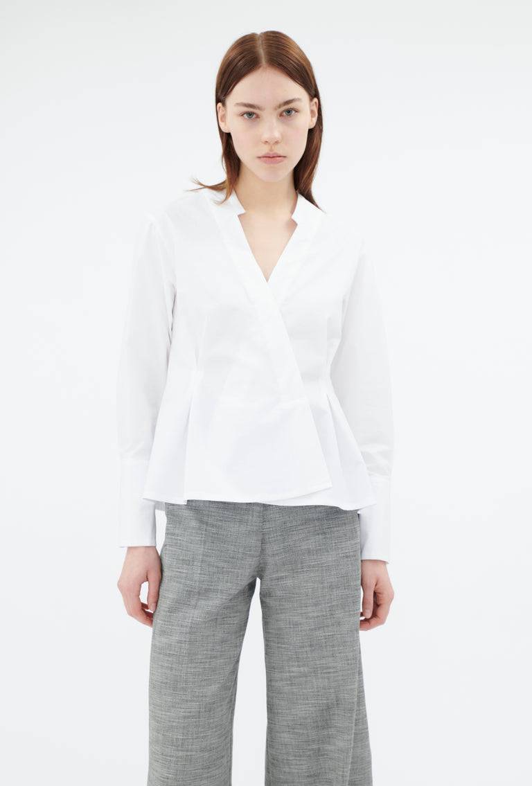 Odeeh Cotton Popeline Bluse, White Versandkostenfrei