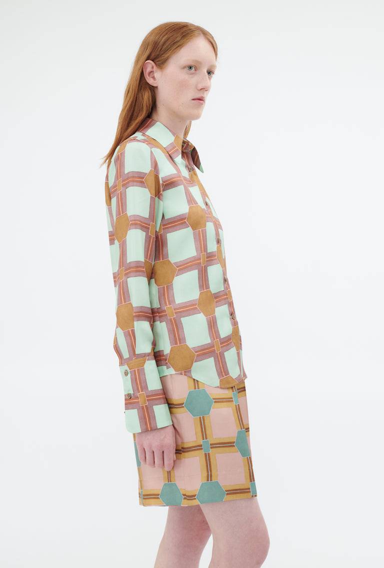 Odeeh Painted Tiles Bluse, Mint Preisnachlass