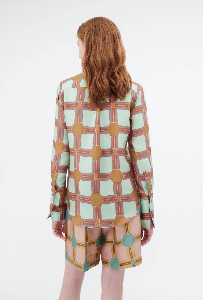 Odeeh Painted Tiles Bluse, Mint Preisnachlass