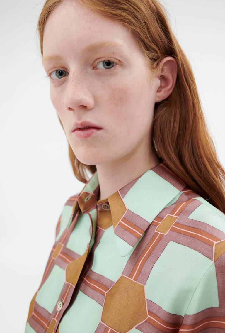 Odeeh Painted Tiles Bluse, Mint Preisnachlass