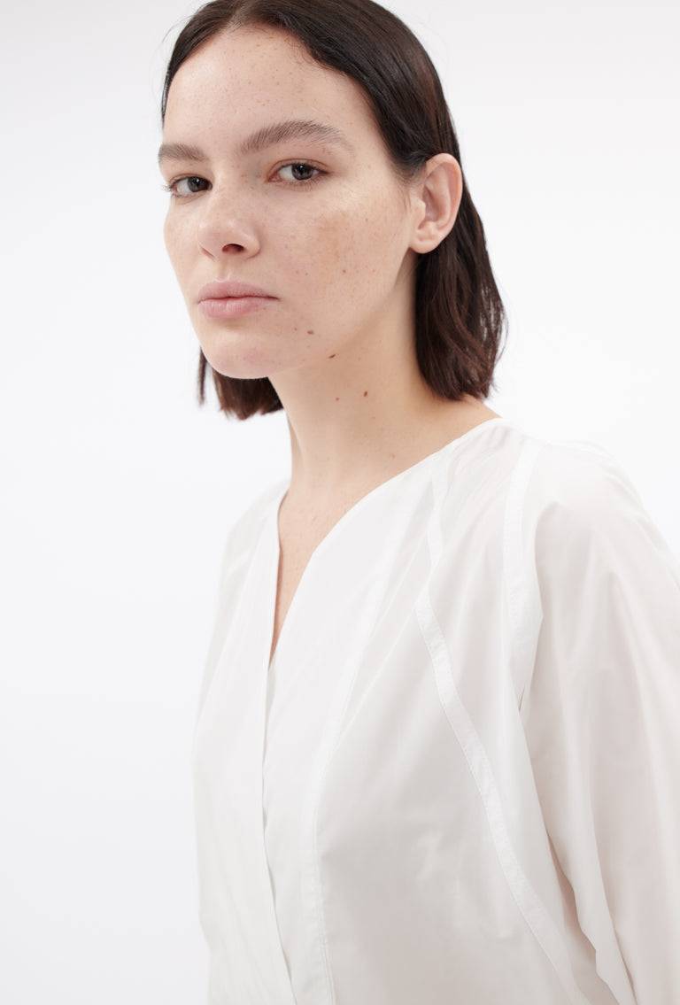 Odeeh Ultra Light Taffeta Bluse, White Saisonschlussverkauf