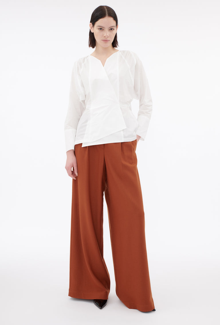 Odeeh Ultra Light Taffeta Bluse, White Saisonschlussverkauf