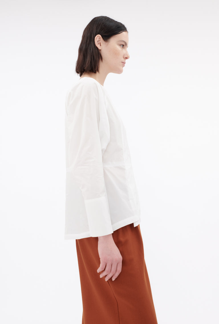 Odeeh Ultra Light Taffeta Bluse, White Saisonschlussverkauf