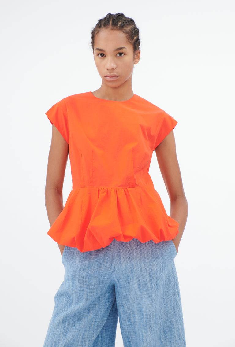Odeeh Cotton Popeline Bluse, Glowing Orange Cyber Monday