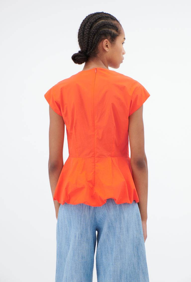 Odeeh Cotton Popeline Bluse, Glowing Orange Cyber Monday
