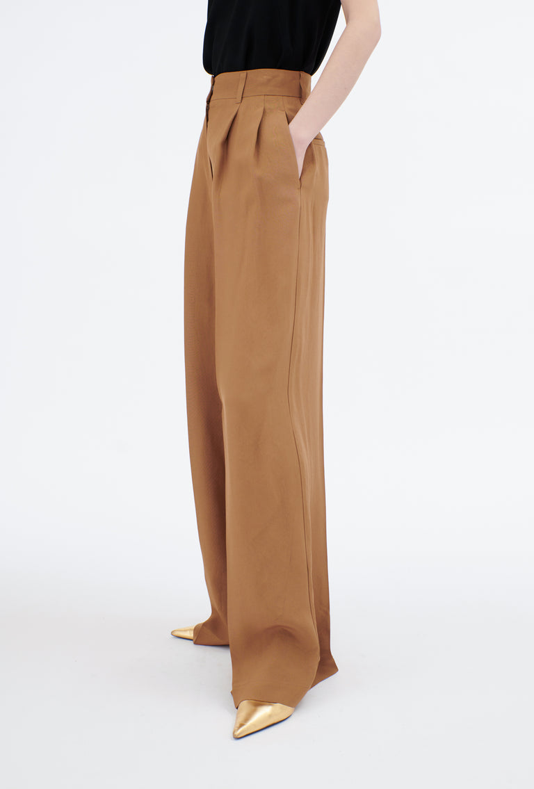 Odeeh Crisp Viscose Hose, Caramel Vatertagsangebot