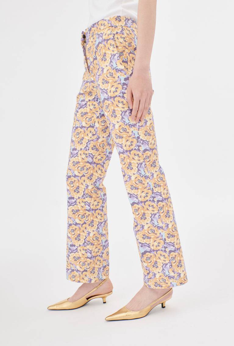 Odeeh Anemones Cotton Gabardine Hose, Lilac Neueste Mode