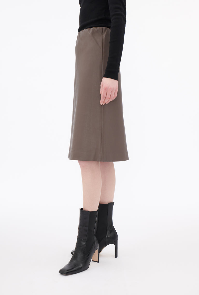 Odeeh Nappa Stretch Lederrock, Olive-brown Räumungsverkauf