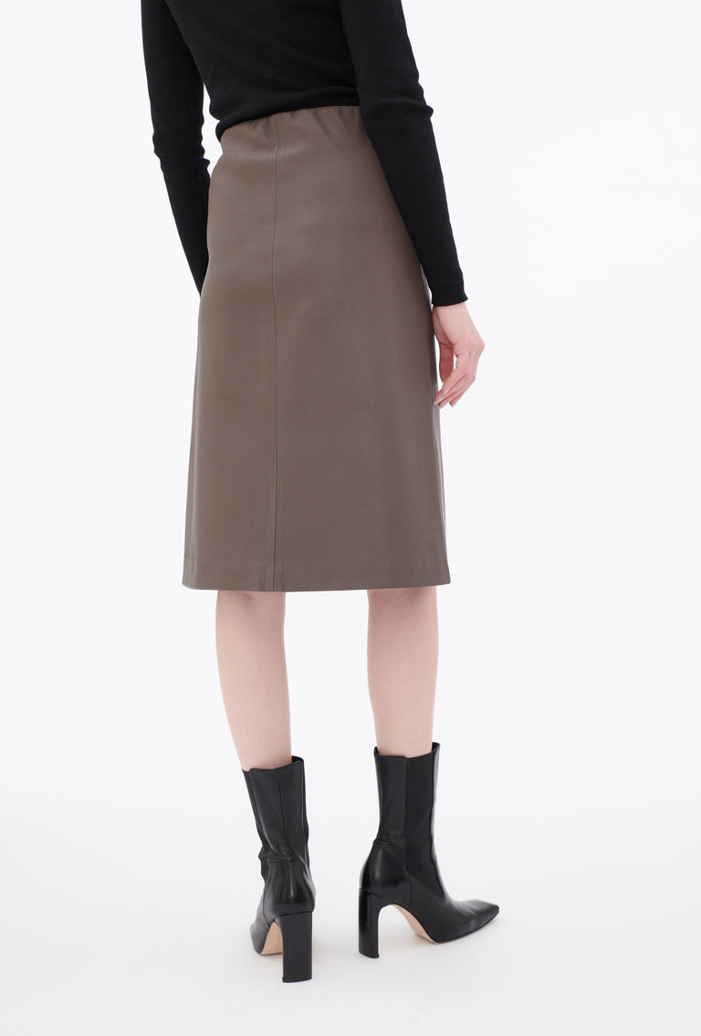 Odeeh Nappa Stretch Lederrock, Olive-brown Räumungsverkauf