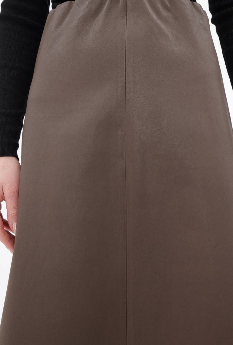 Odeeh Nappa Stretch Lederrock, Olive-brown Räumungsverkauf