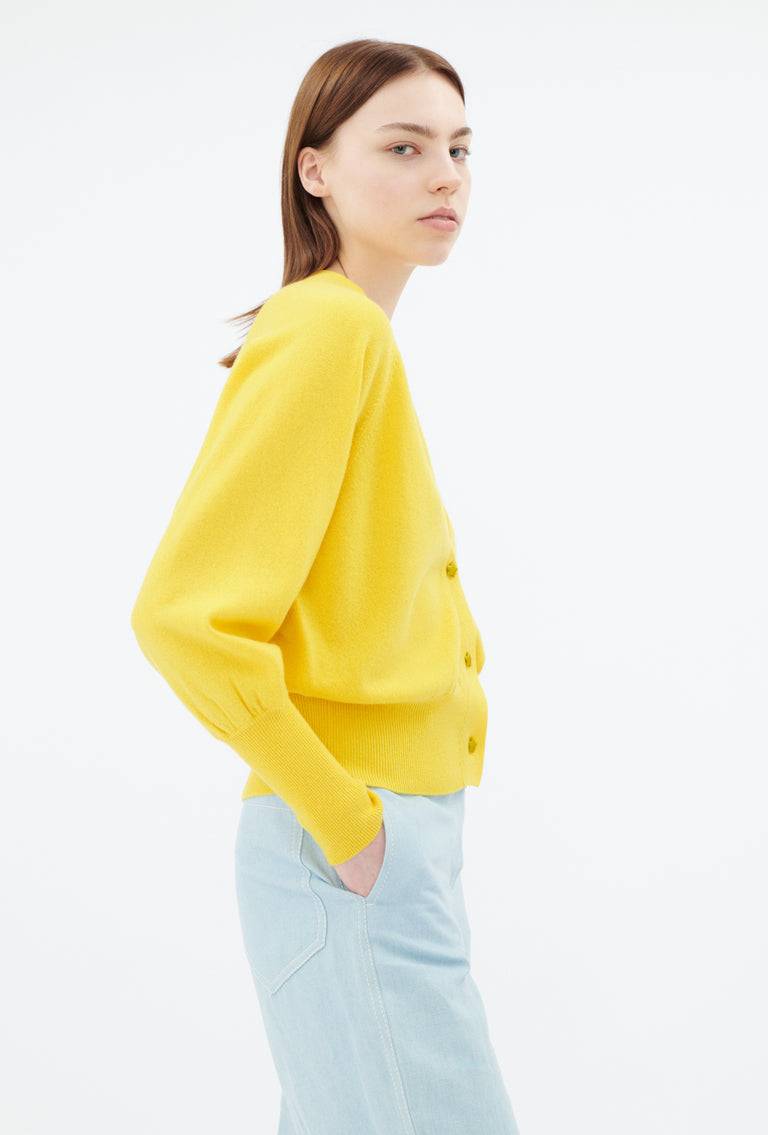 Odeeh Light Cashmere Cardigan, Canary Yellow Tiefpreis