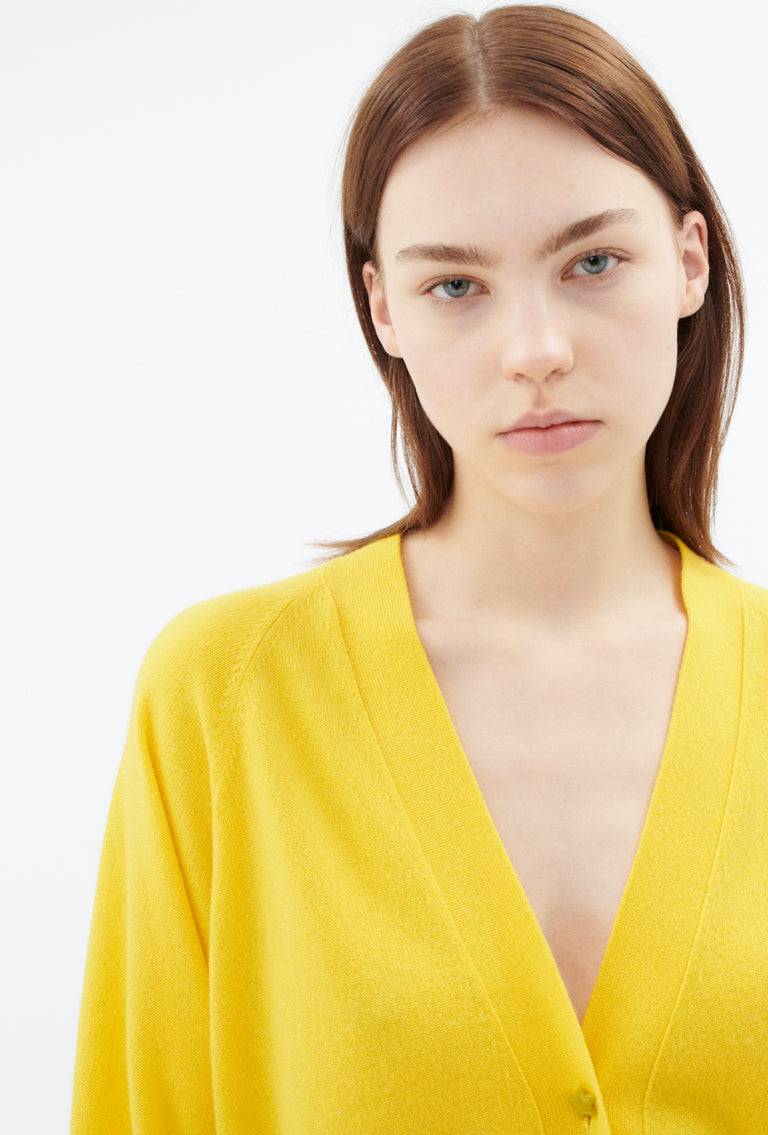 Odeeh Light Cashmere Cardigan, Canary Yellow Tiefpreis