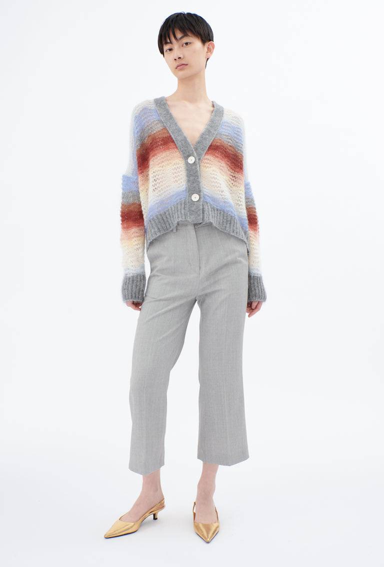 Odeeh Light Weight Mohair Mix Sunset Stripe Cardigan, Multicolor Super Sparpreis