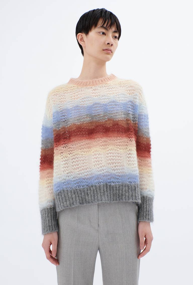 Odeeh Light Weight Mohair Mix Sunset Stripe Pullover, Multicolor Wochenangebot