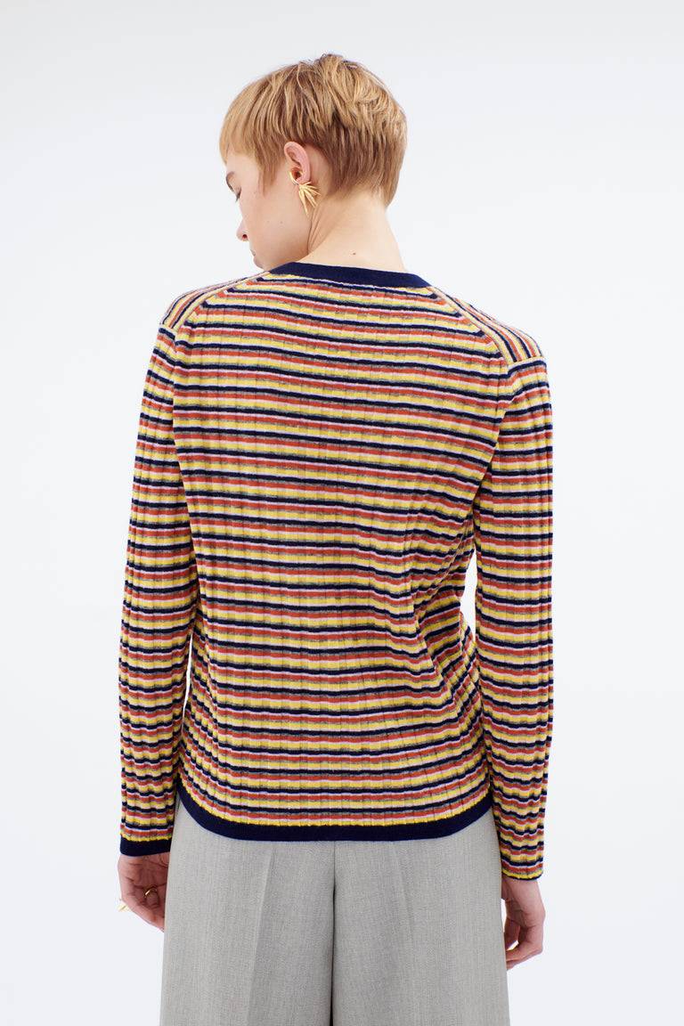 Odeeh Multicolor Stripe Cardigan, Ink JETZT KAUFEN