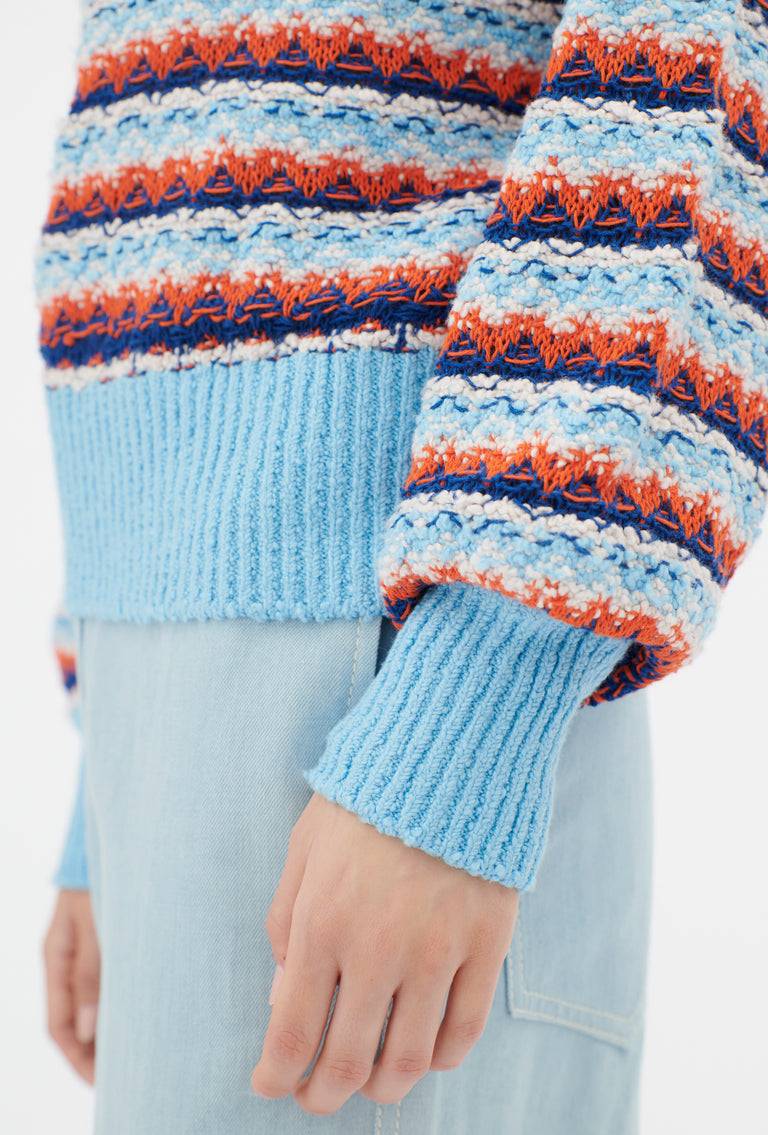 Odeeh Structured Lines Pullover, Himmelblau Neueste Stile