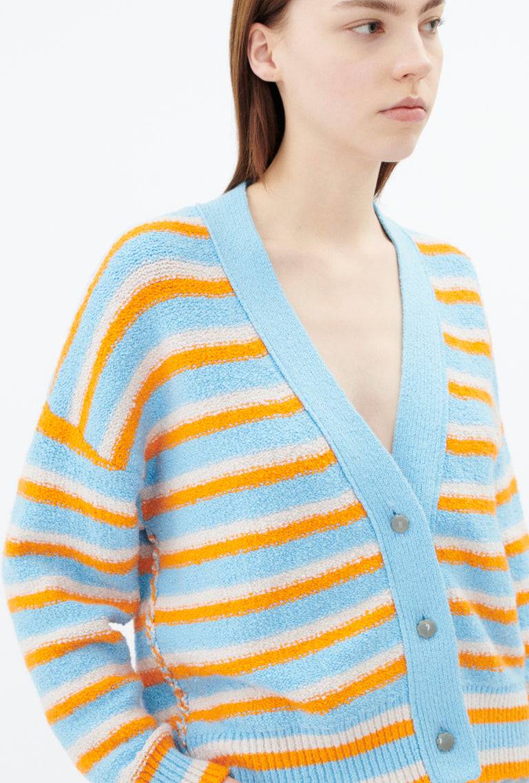 Odeeh Lido Stripe Cardigan, Himmelblau Letzter Tag