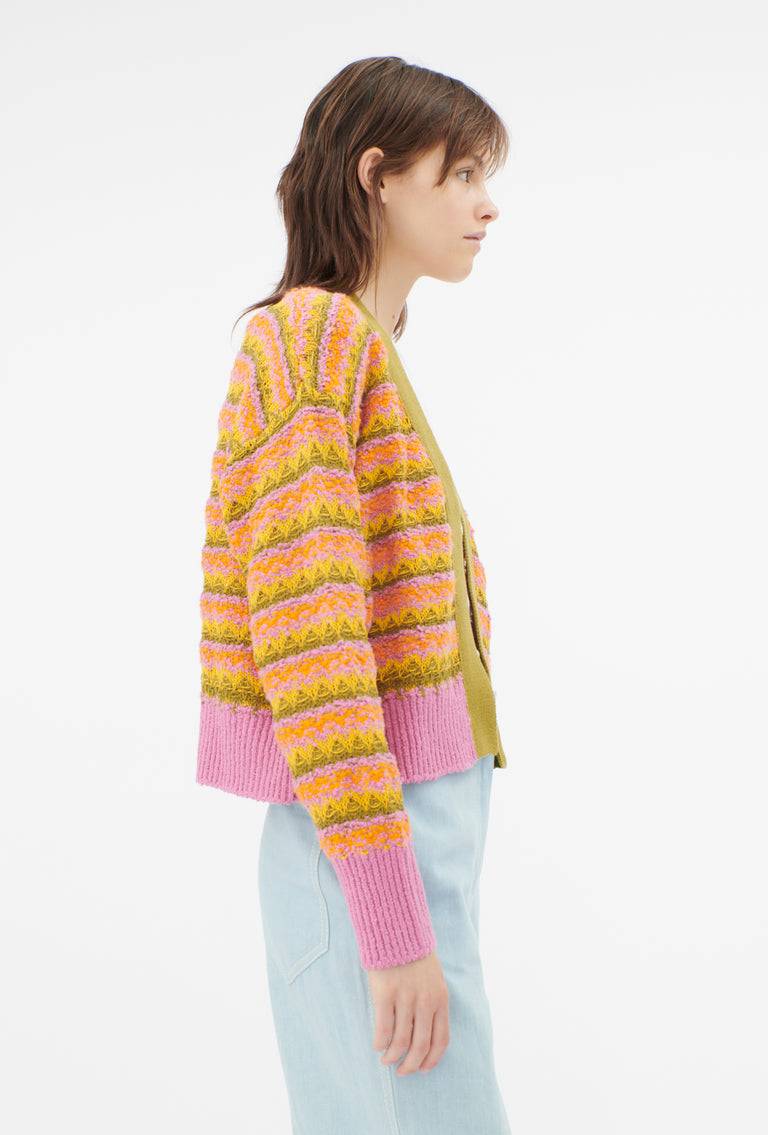 Odeeh Structured Lines Cardigan, Orange Zeitbegrenzte Promotion