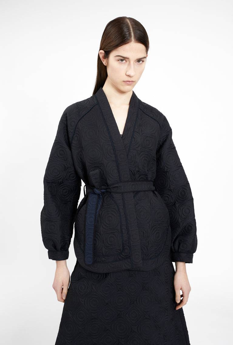 Odeeh Geometric Matelassé Padded Jacke, Midnight 50% Rabatt mit kostenlosem Versand