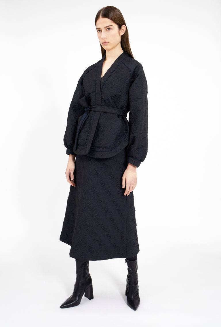 Odeeh Geometric Matelassé Padded Jacke, Midnight 50% Rabatt mit kostenlosem Versand