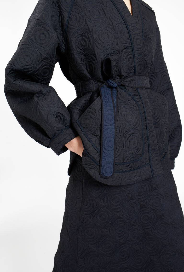Odeeh Geometric Matelassé Padded Jacke, Midnight 50% Rabatt mit kostenlosem Versand